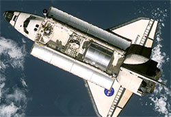 MPLM in Space Shuttle Discovery's payload bay