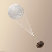 Schiaparelli with parachute deployed