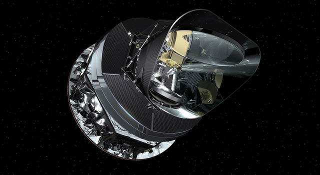 An artist's concept of the Planck spacecraft.