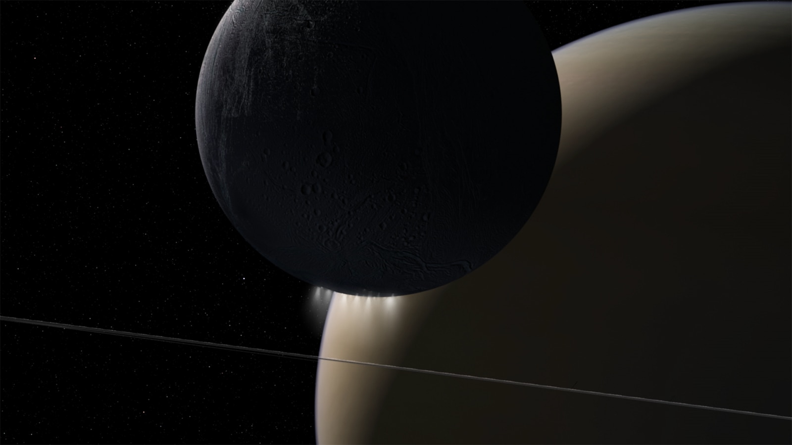 Saturn and Enceladus