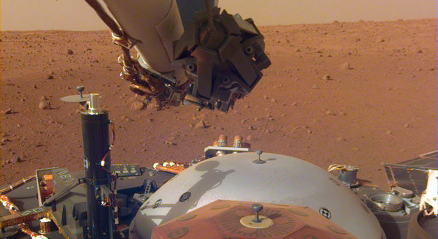 This image from InSight's robotic-arm mounted Instrument Deployment Camera