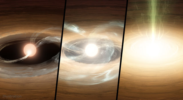 Illustration shows a young star undergoing a type of growth spurt