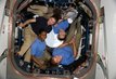 Four women serving together on the International Space Station on April 14, 2010, represented the highest number of women in space simultaneously. Clockwise from lower right are NASA astronauts Dorothy Metcalf-Lindenburger, Stephanie Wilson, both STS-131 