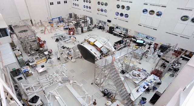 Major components of NASA's Mars 2020 mission in the High Bay 1 clean room